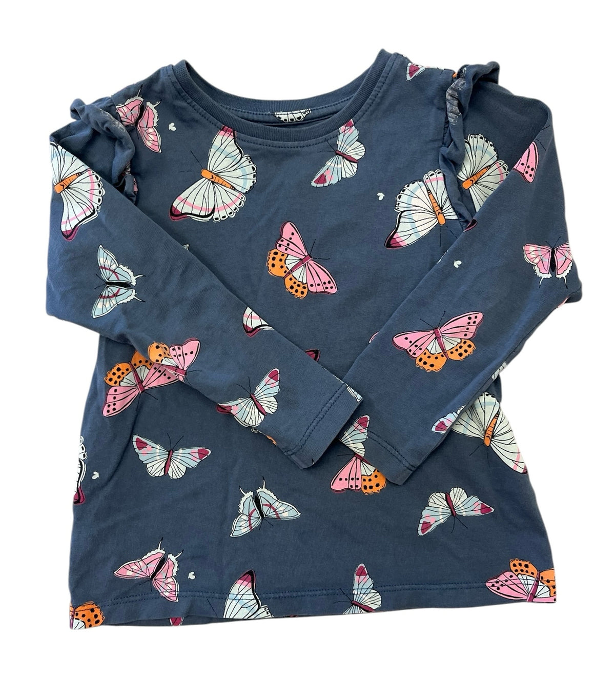 Tea Collection Blue Butterfly CottonLong-Sleeve Shirt Size 2T