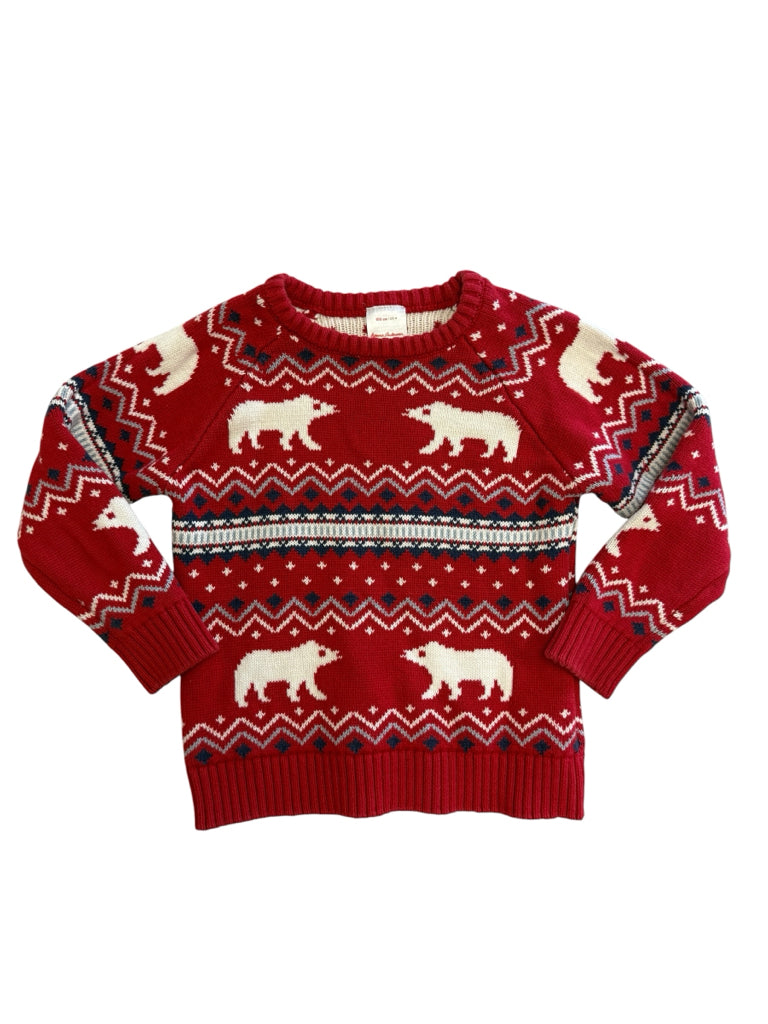 Hanna Andersson Red Sweater with Polar Bears Size 4T