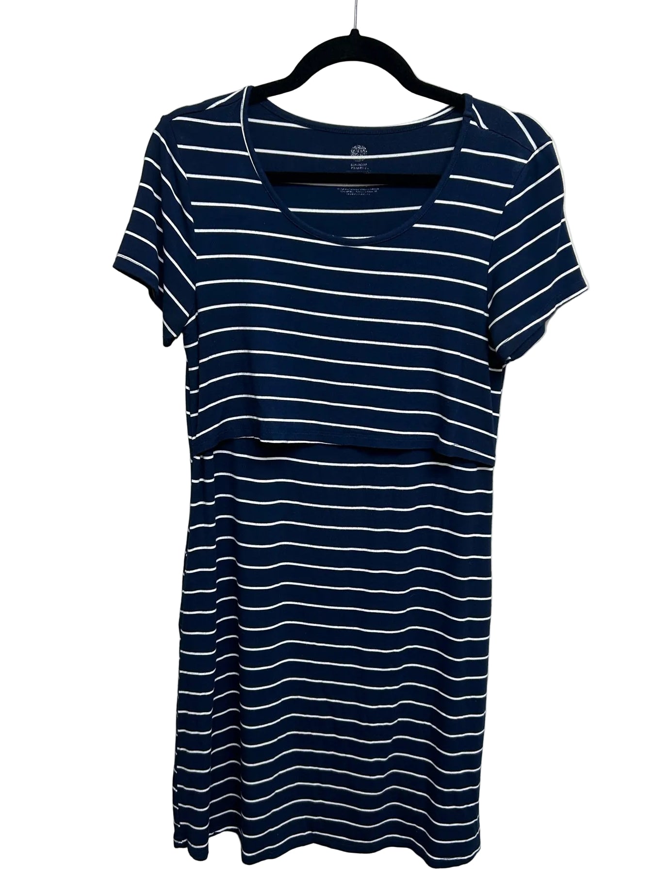 Size Small Petite Kindred Bravely Navy/White Striped Short-Sleeve Nursing Dress