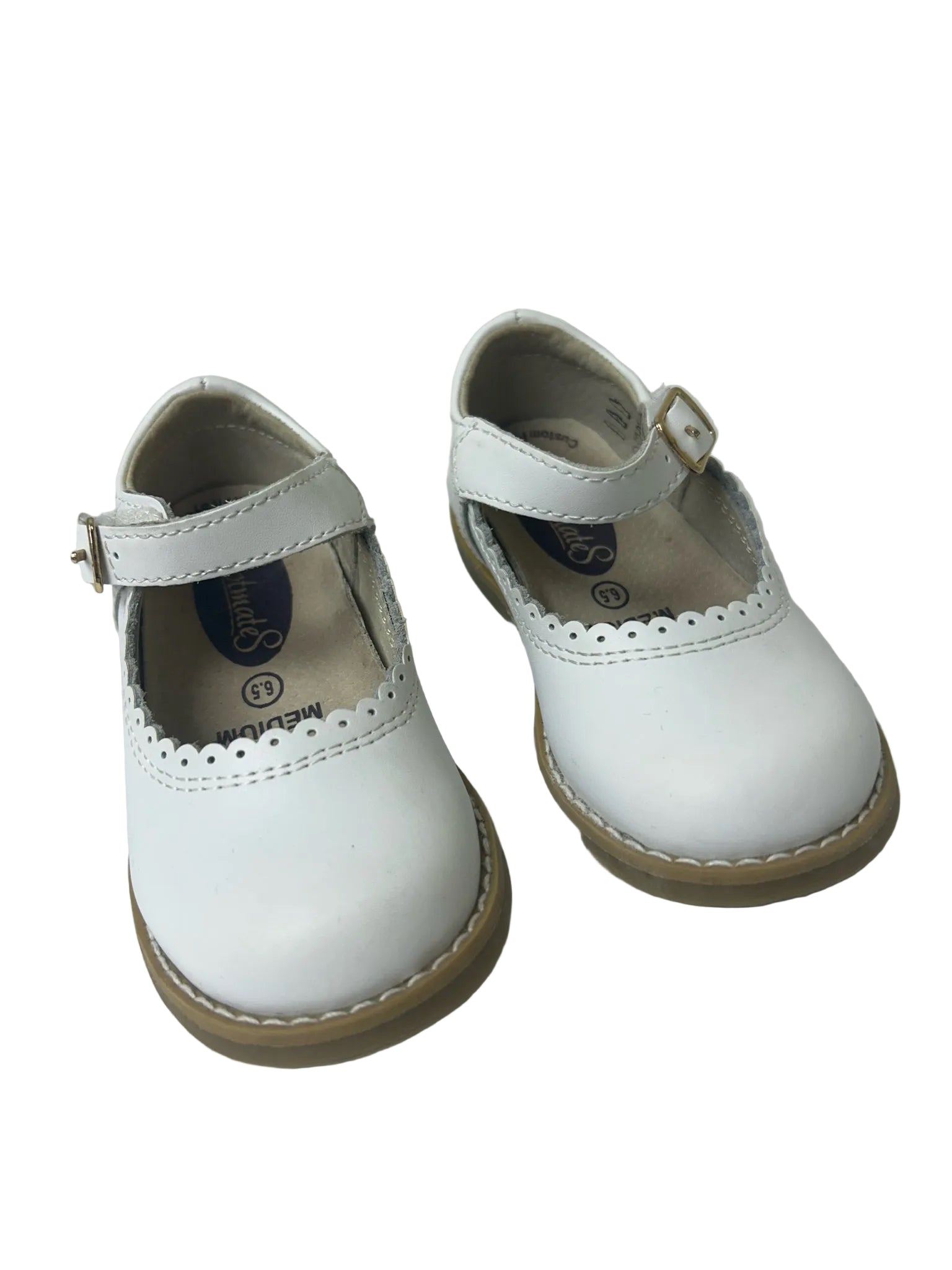Todder Size 6.5  Footmates White Dress Shoes