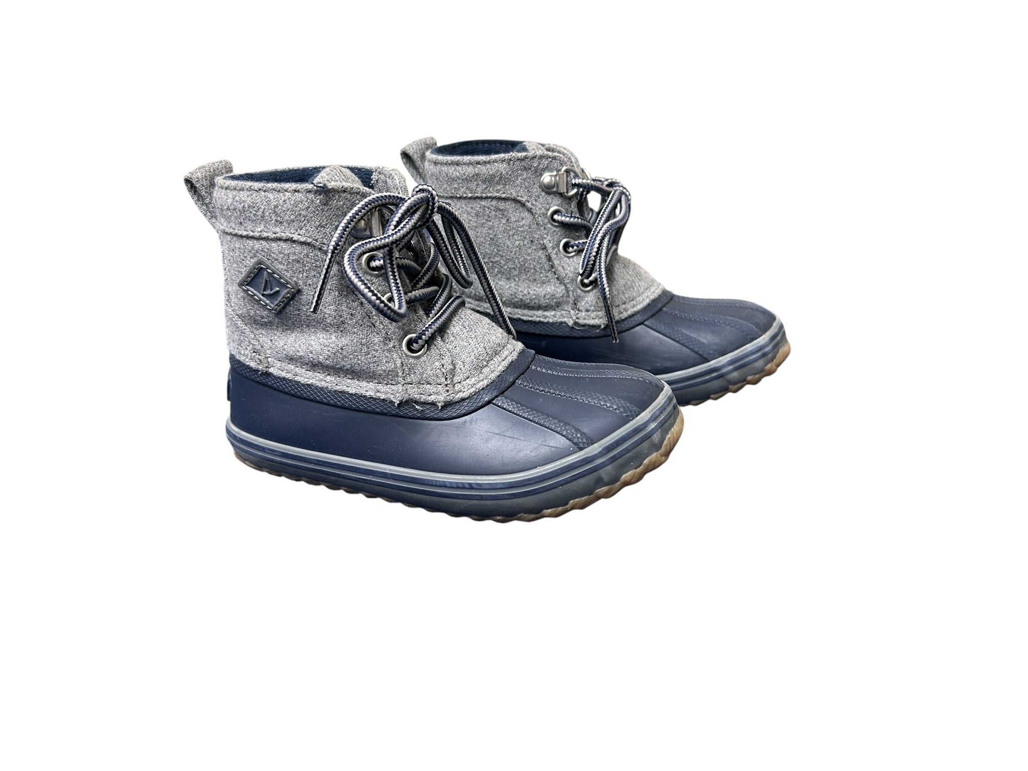 Toddler Shoe Size 9 Sperry Grey and Navy Duck Boots