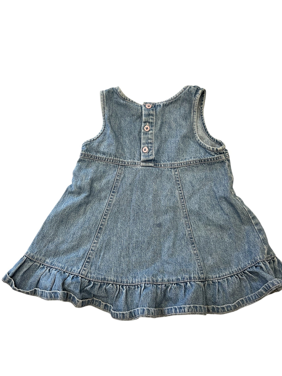 Classic Pooh Blue Denim Sleeveless Dress  Size 9-12 Months