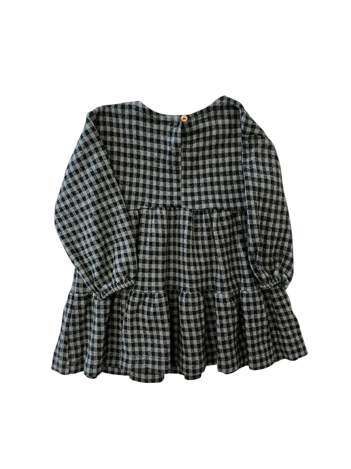 Zara Black/Grey Houndstooth Long-Sleeve  Dress Size 12-18 Months
