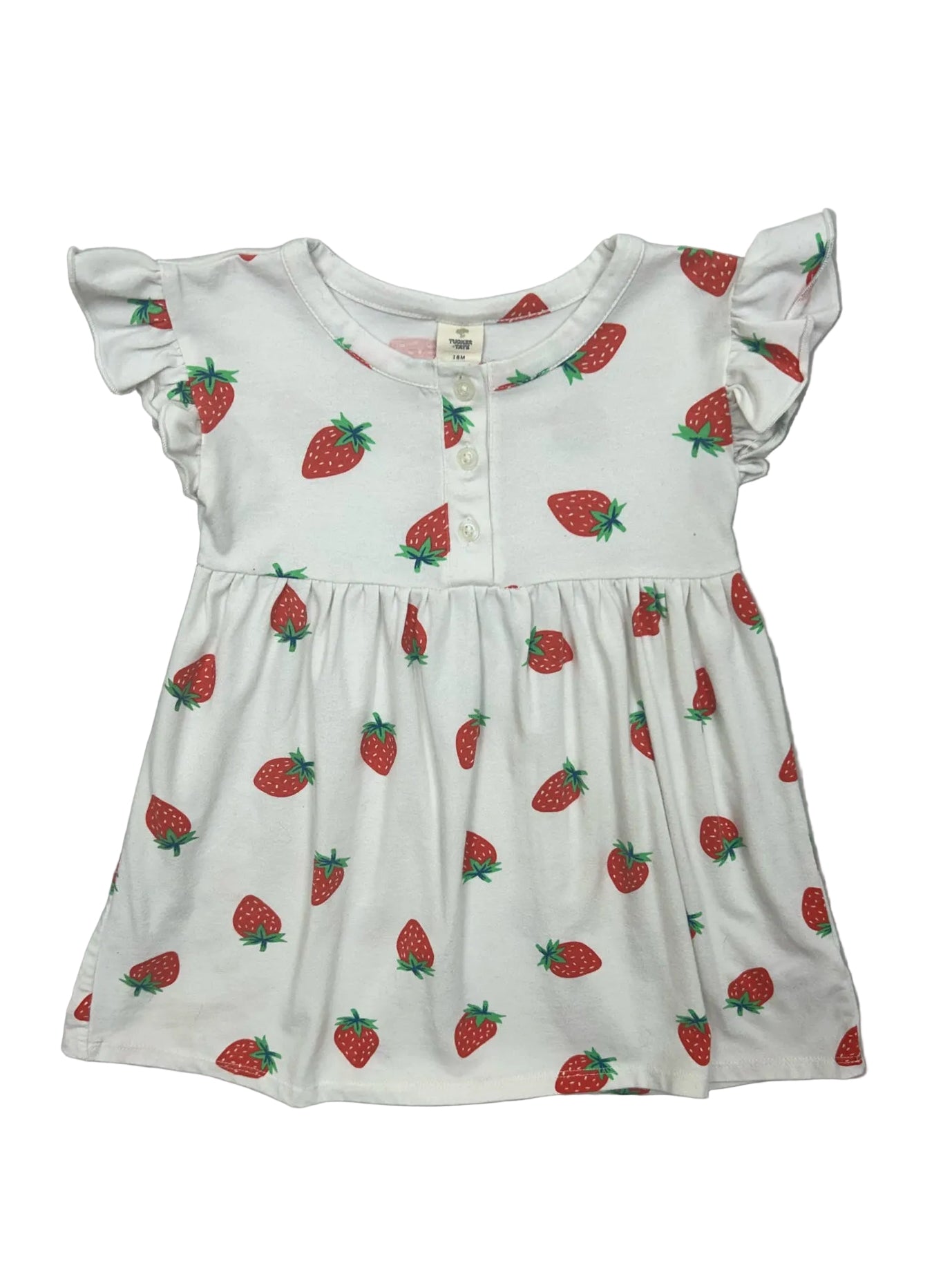 18-24 Months Tucker + Tate White Short-Sleeve Dress with Strawberries