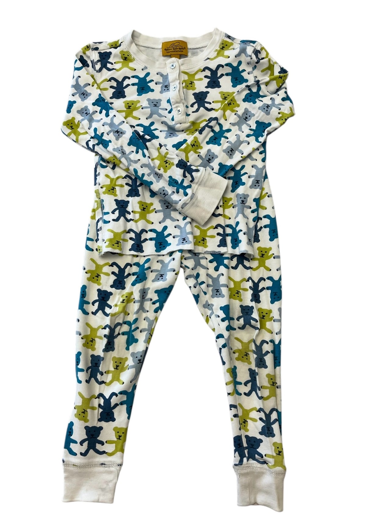Roberta Roller Rabbit Cream Teddy Bear Cotton Pajamas Size 4T