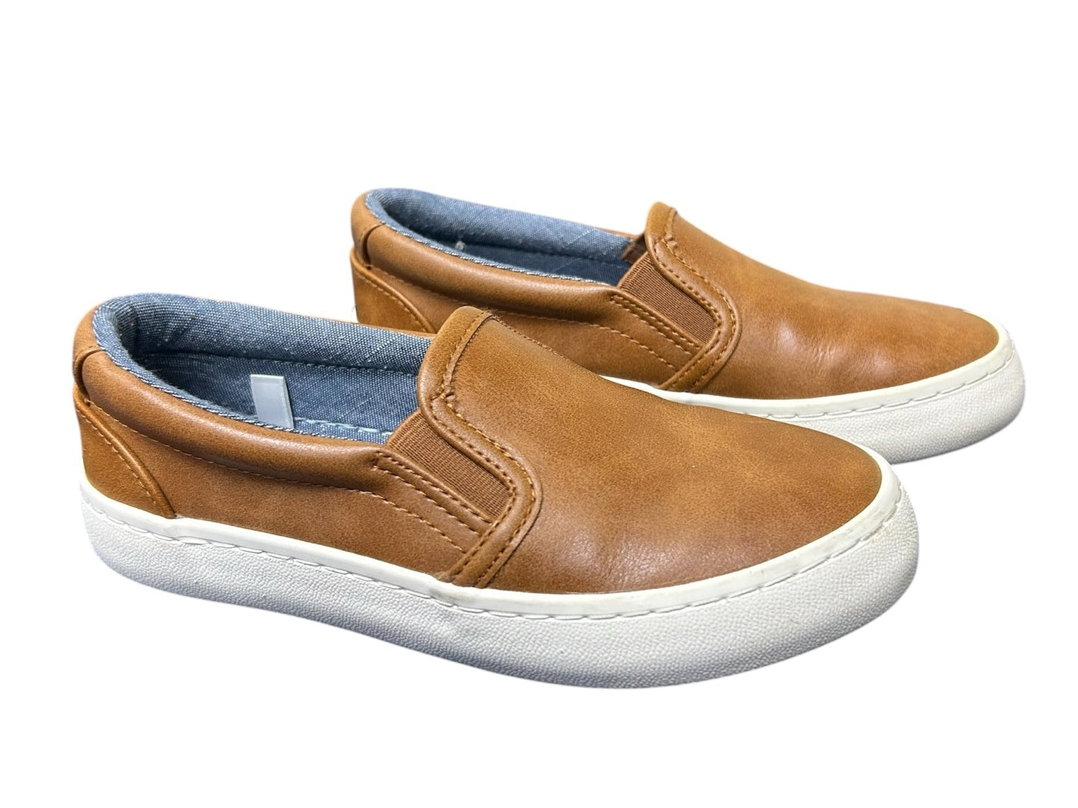 Kid Shoe Size 13 Cat & Jack Brown Faux Leather Slip-On Shoes