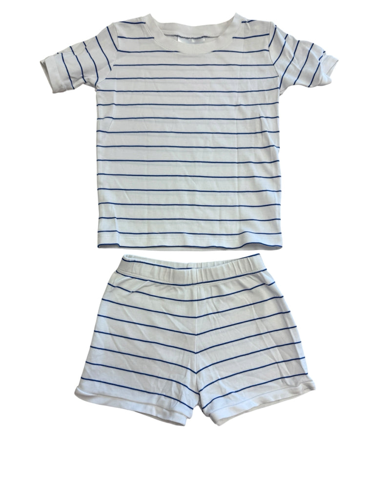 Lake 100% Pima Cotton White with Blue Stripes Pajamas Size 5