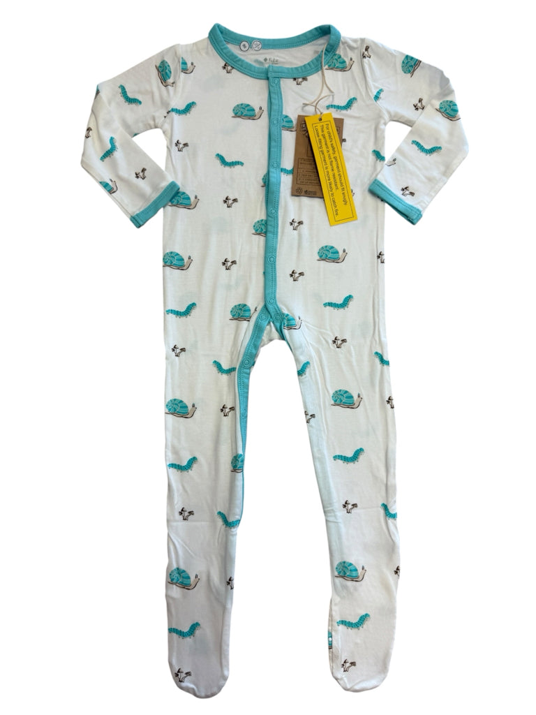NWT 12-18 Months KicKee Pants White Bamboo One-Piece Pajamas