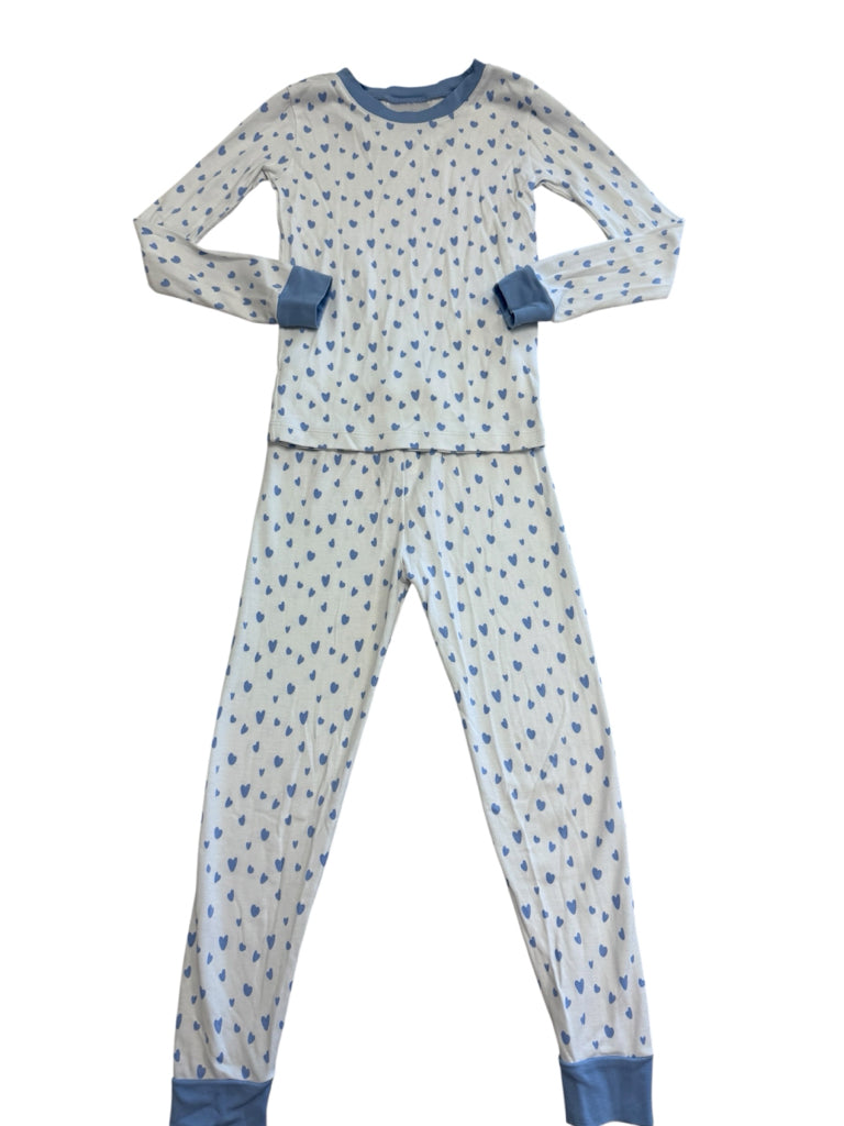 Lake 100% Pima Cotton White with Blue Hearts Pajamas Size 5