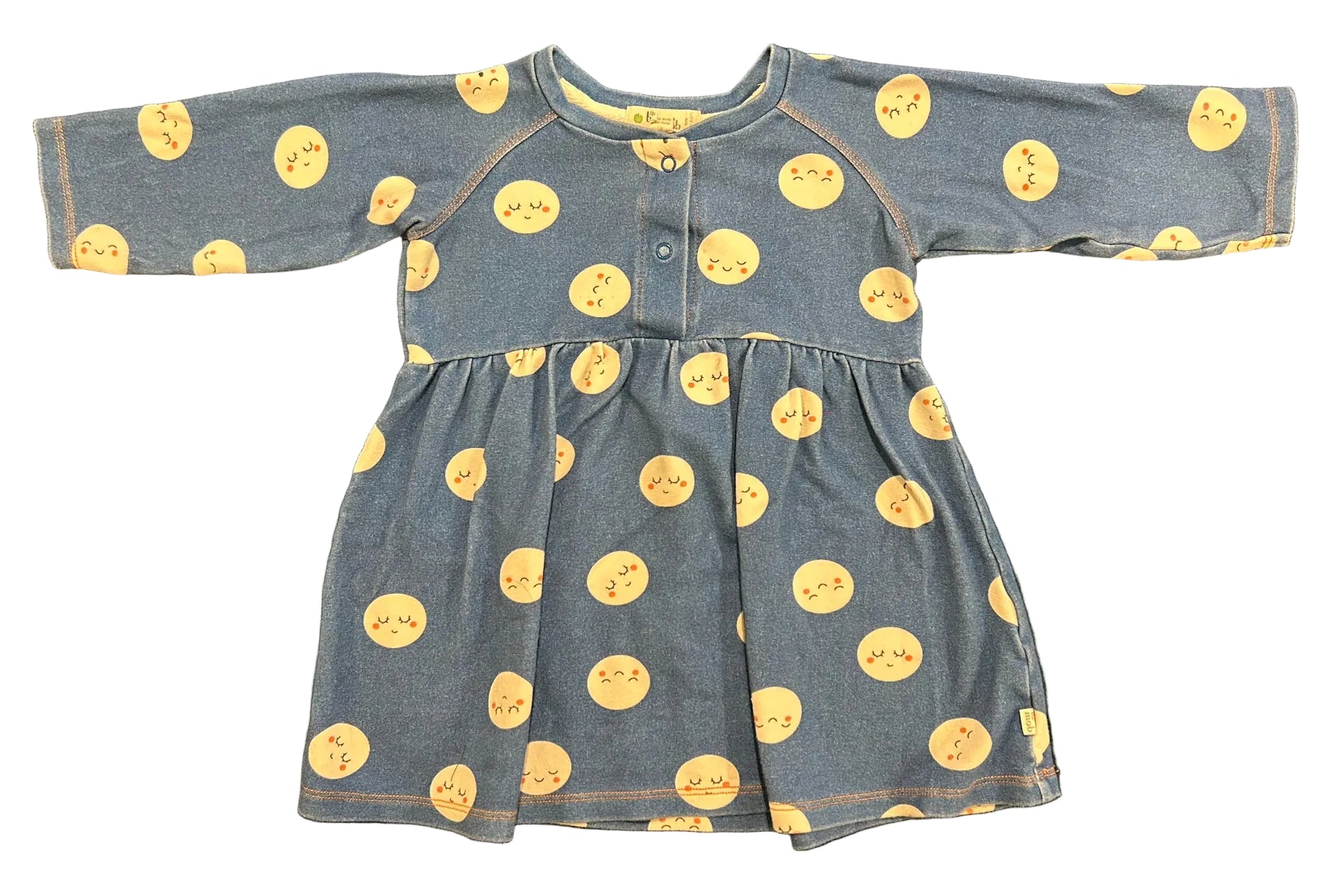 18-24 Months The Bonnie Mob Blue Long-Sleeve Dress w/ Faces