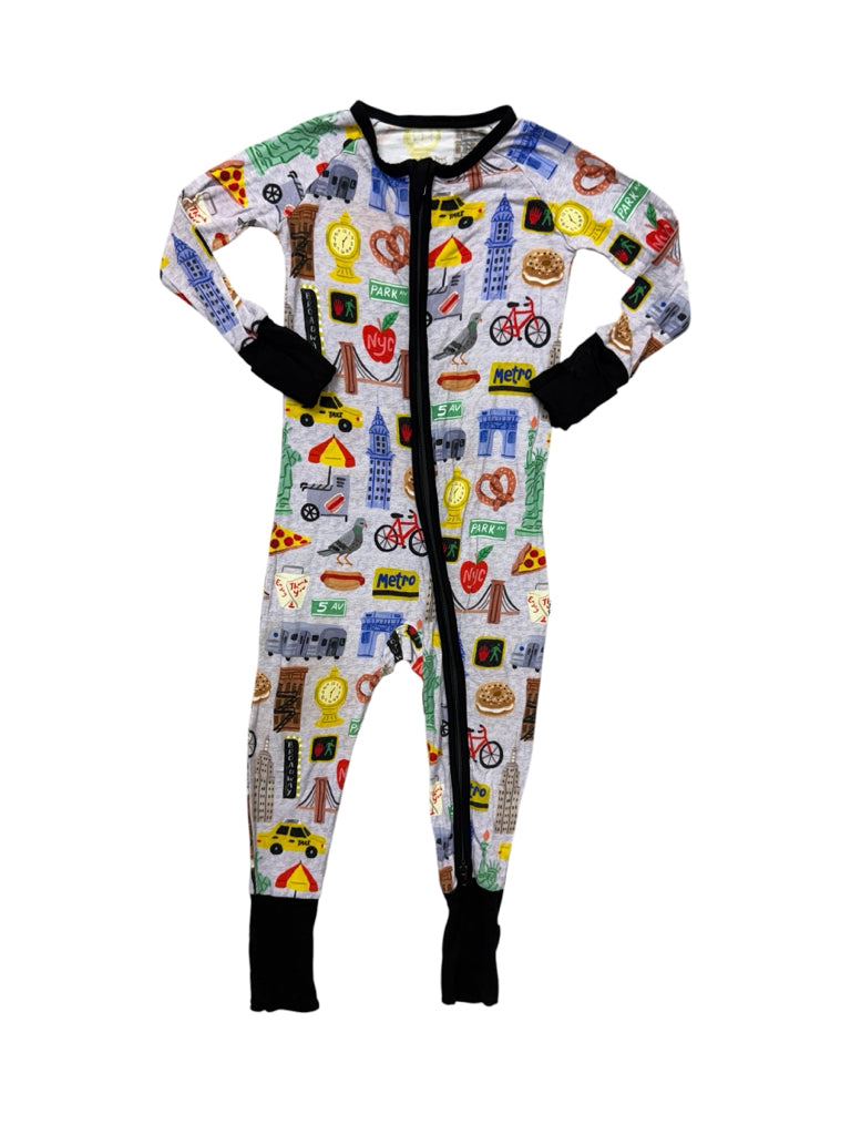 12-18 Months Little Sleepies Grey New York City One-Piece Pajamas