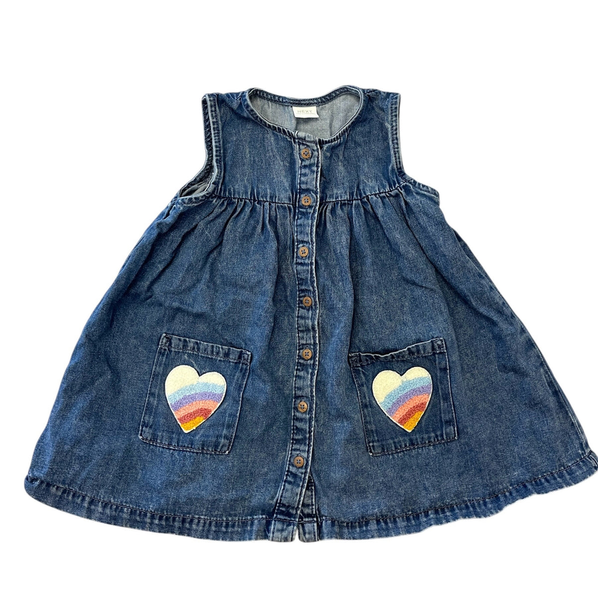 Next Blue with Rainbows Denim Dress Size 2T