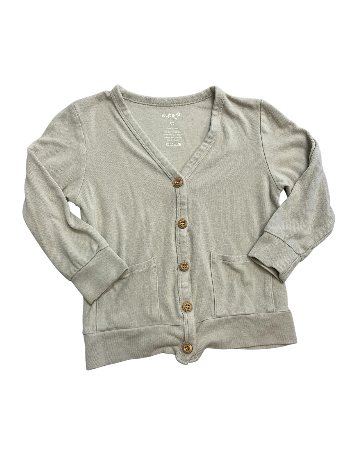 Kyte Cream Bamboo Cardigan Sweater Size 3T