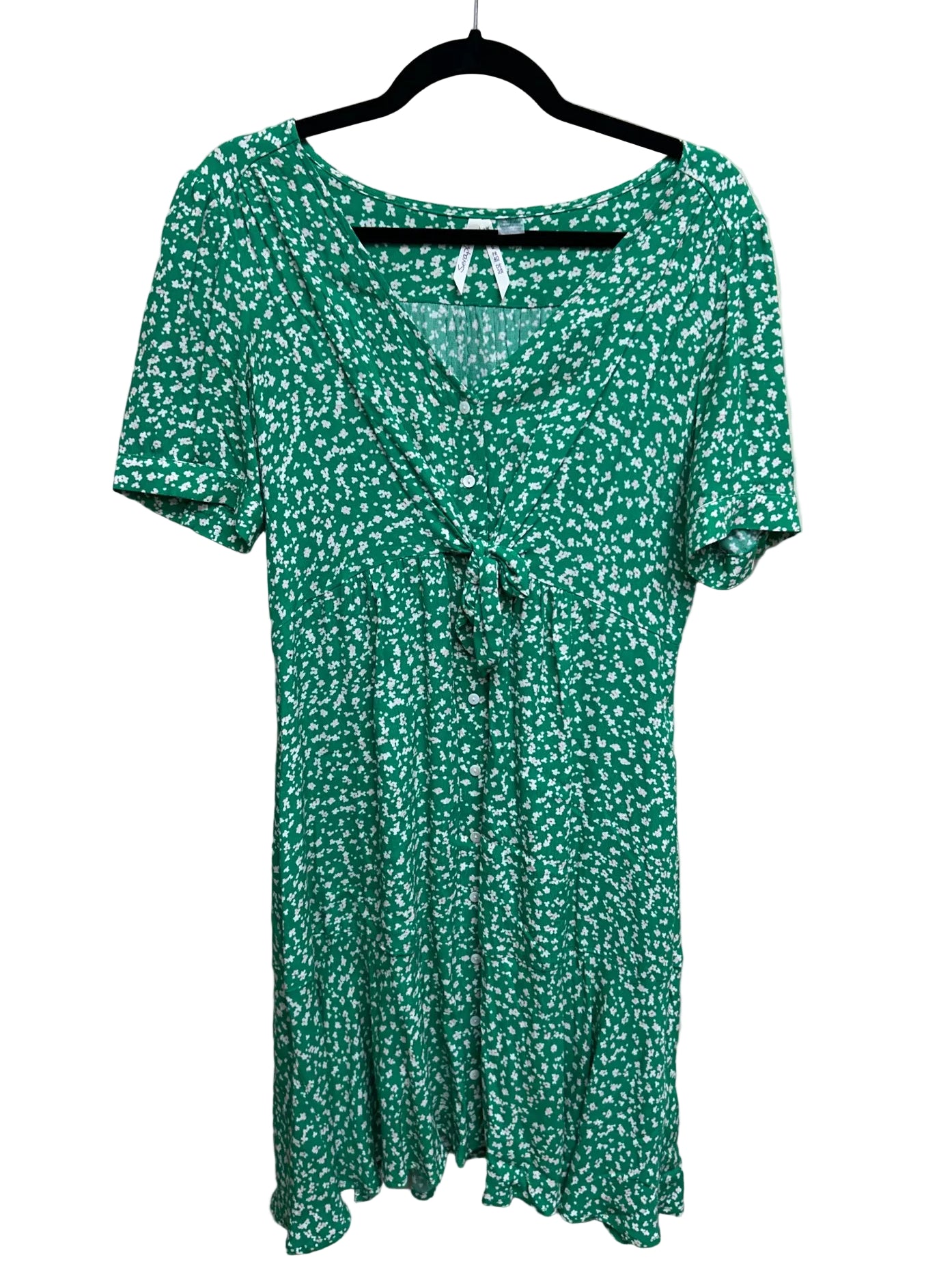 Size 6 Seraphine Green Floral Short-Sleeve Maternity Dress
