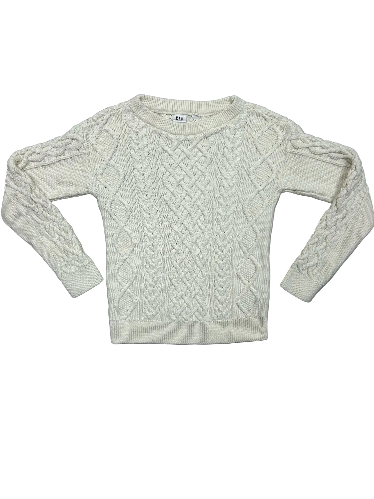 Size Medium Gap White Cable Knit Sweater