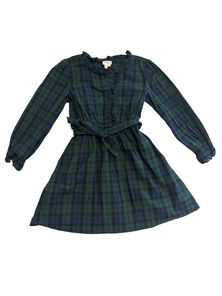 Crew Cuts Black Watch Tartan Size 5 Long-Sleeve Dress