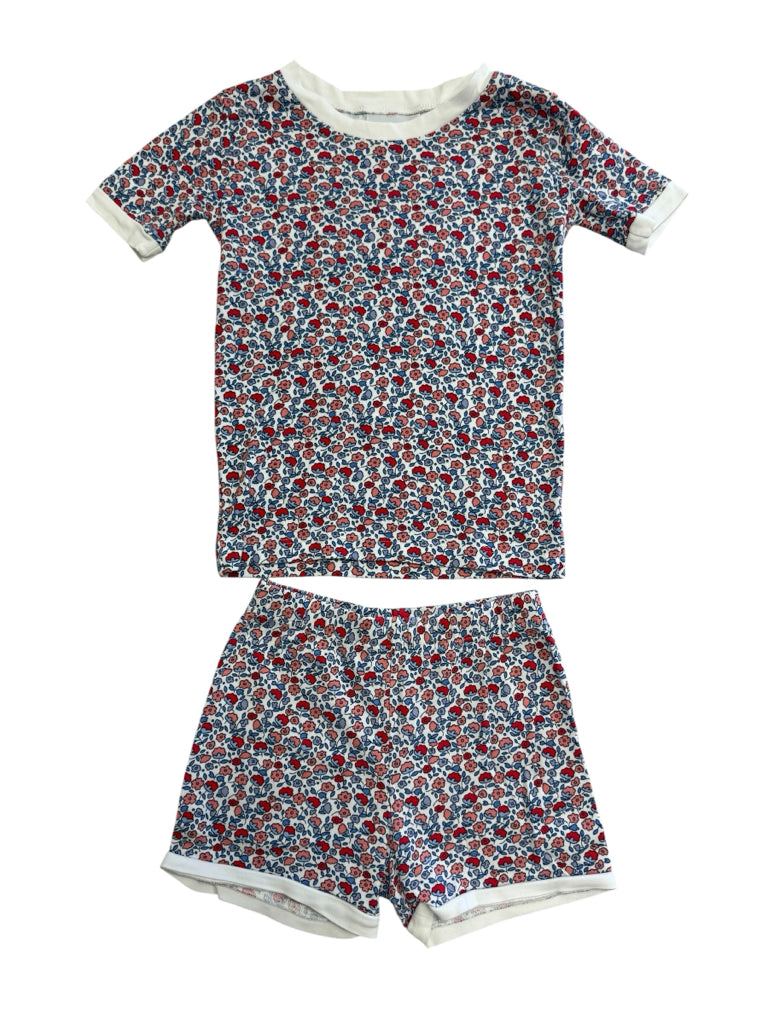 Lake 100% Pima Cotton Red and Blue Flower Pajamas Size 5