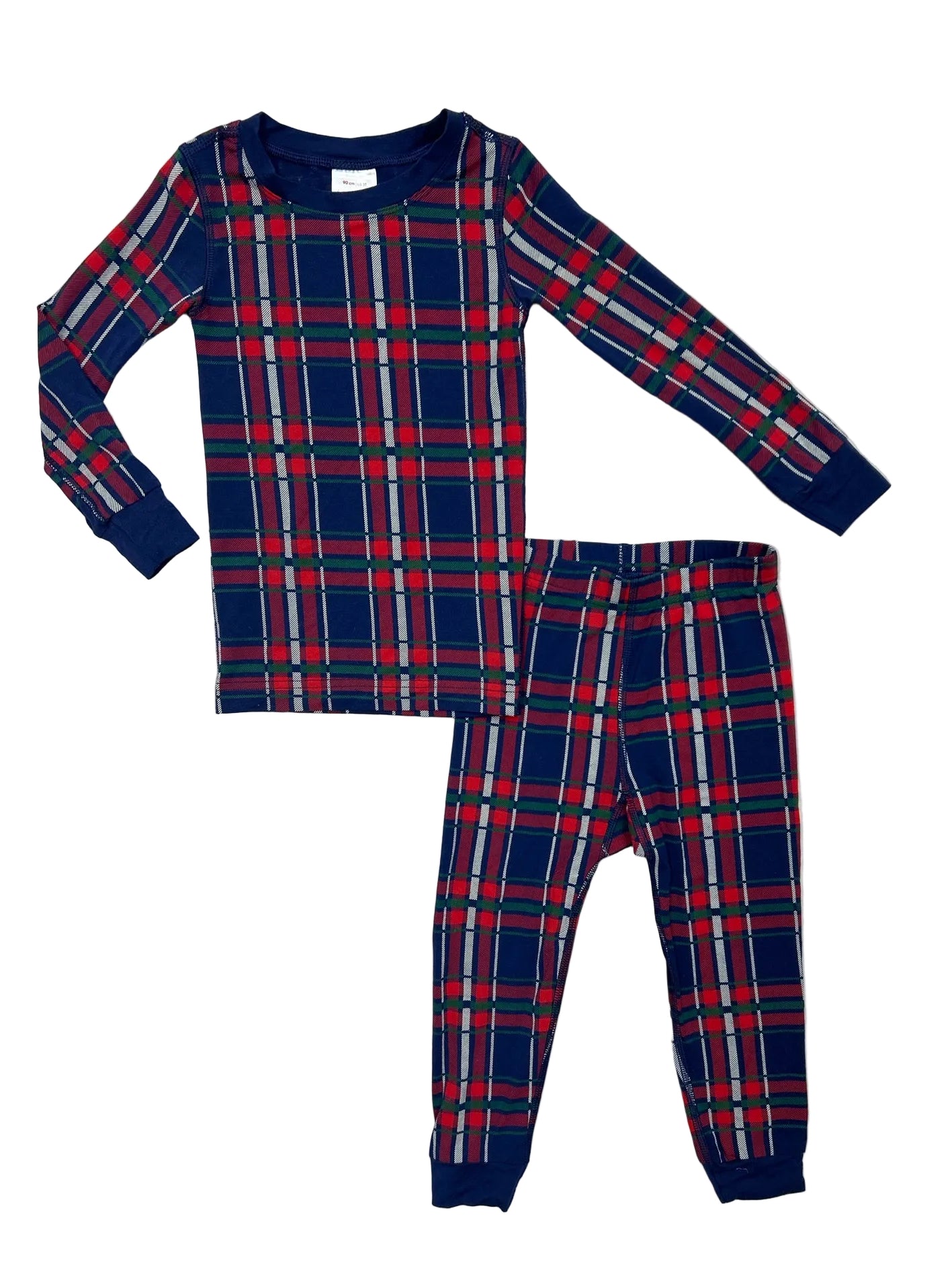 3T Hanna Andersson Blue Plaid Christmas  Pajamas