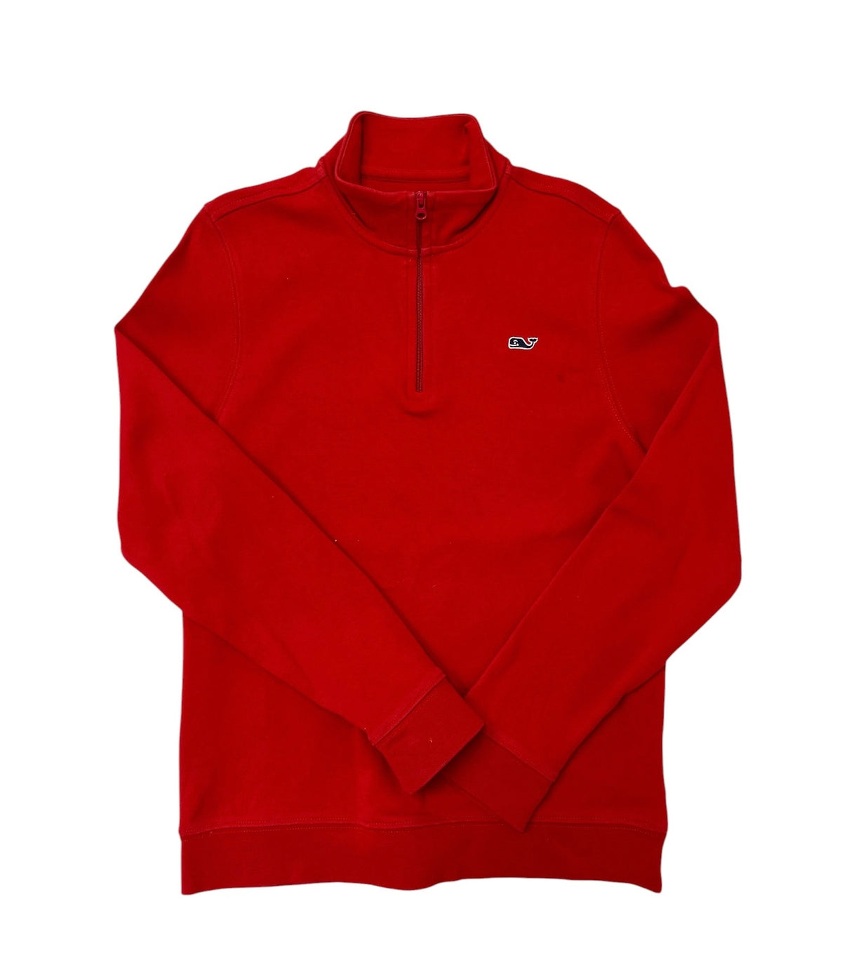 Vineyard Vines Red Cotton  Quarter Zip Sweatshirt Size Medium
