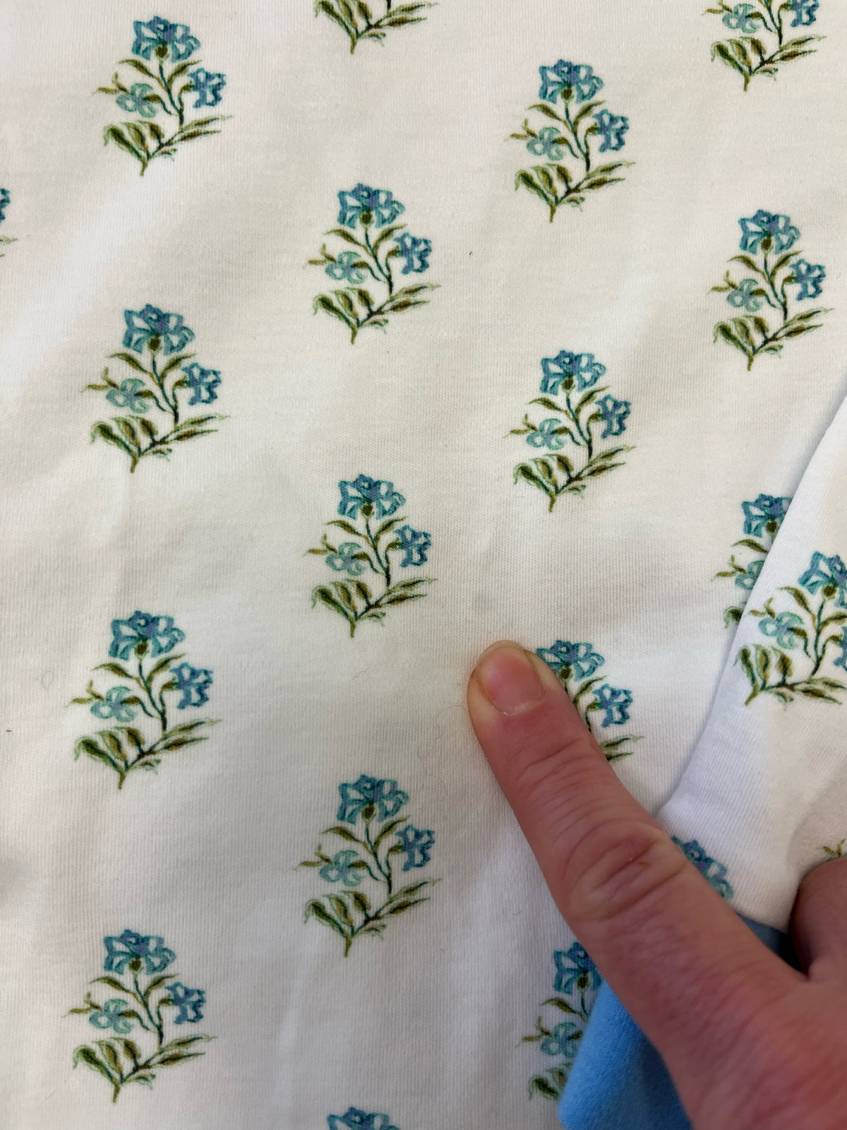 Lake Blue Flowered Cotton Pajamas Size 5