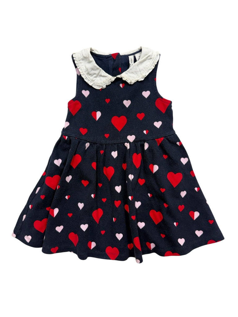 2T Janie & Jack Black Sleeveless Dress with Hearts