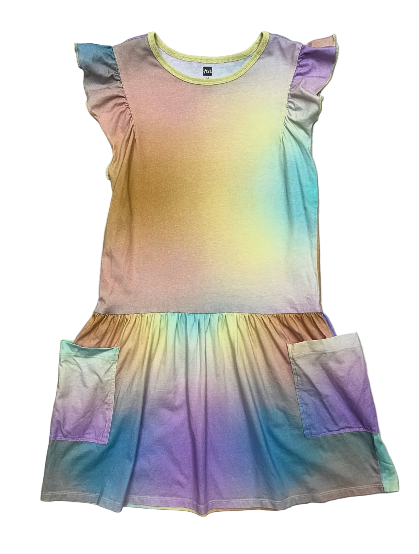 Size 14 Tea Collection Tie-Dye Dress w/ Flutter Sleeves and Pockets