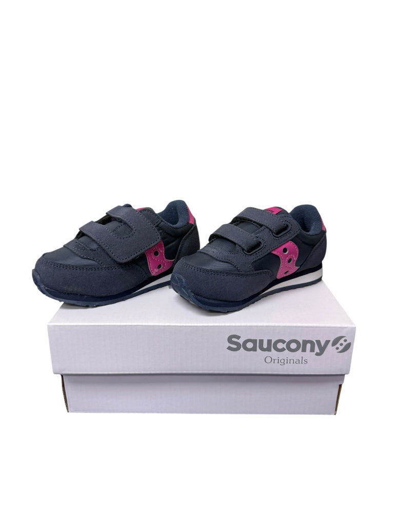 New in Box Toddler Shoe Size 8T Saucony Baby Jazz Navy and Pink Sneakers