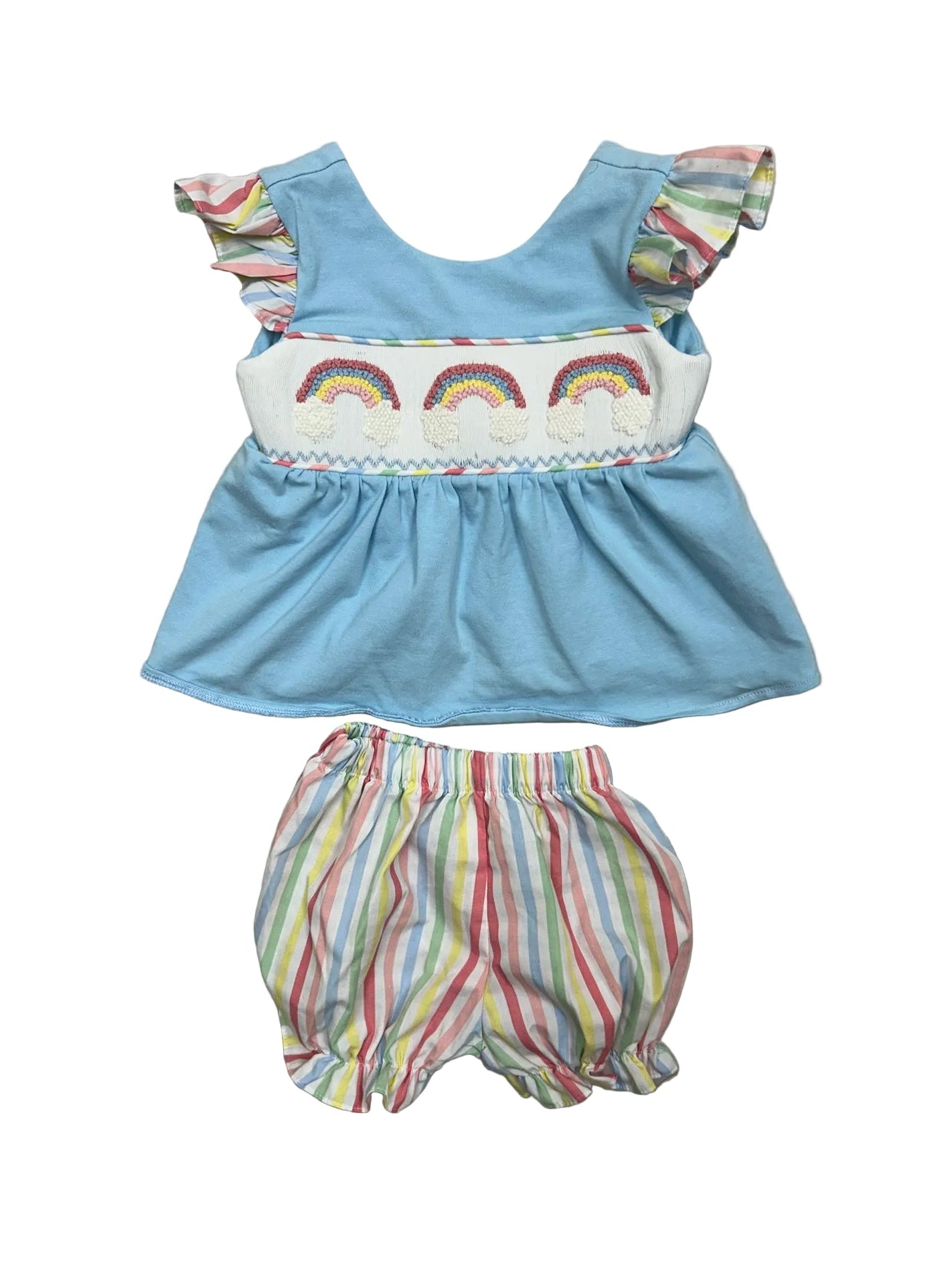 0-3 Months Banana Split Rainbow Short-Sleeve Set