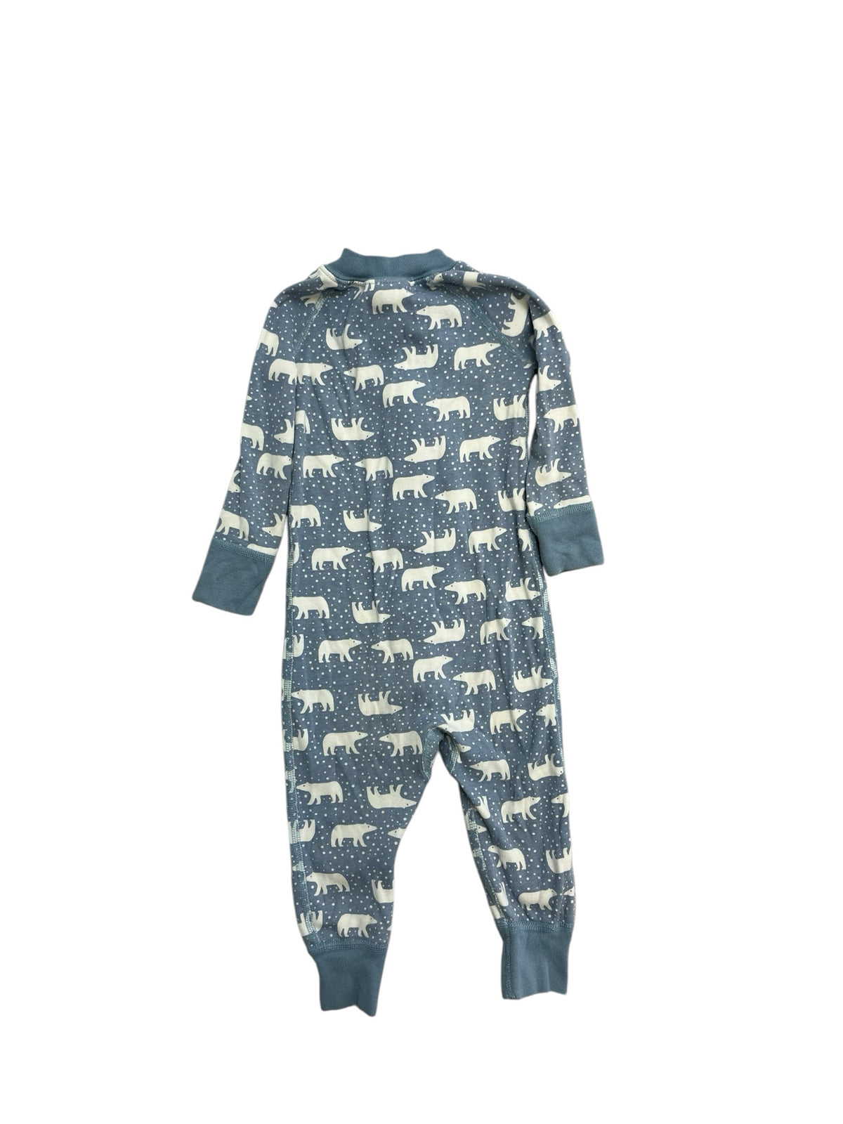 Hanna Andersson Blue Polar Bear One-Piece Cotton Pajamas Size 18-24 Months
