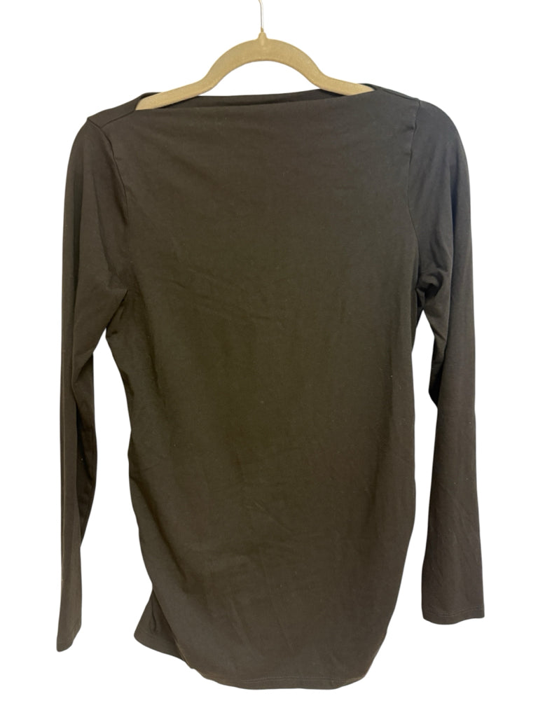 Old Navy Black Boatneck Long-Sleeve Maternity Shirt