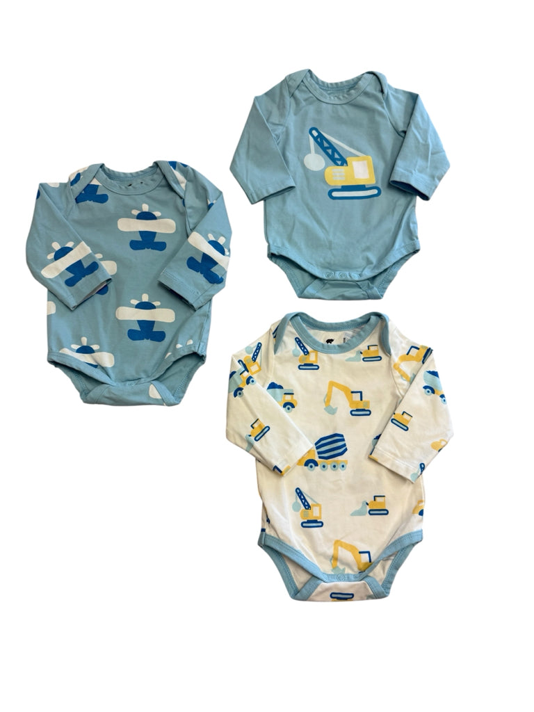 Bundle of (3) 0-3 Mos Monica + Andy 100% Cotton Long-Sleeve Onesies