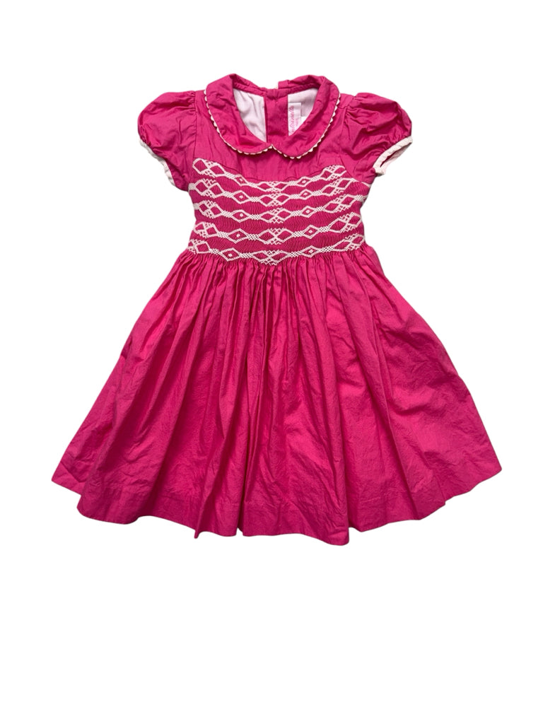 Size 3A Antoinette Paris Smocked Pink Short-Sleeve Dress