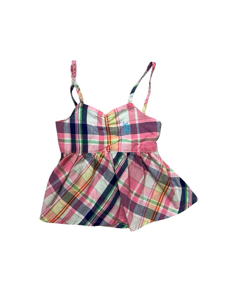 Size 2T Ralph Lauren 100% Cotton Madras Sleeveless Shirt