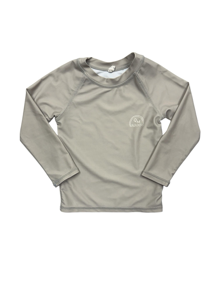 Size 2/3 Quincy Mae Beige Long-Sleeve Swim Top