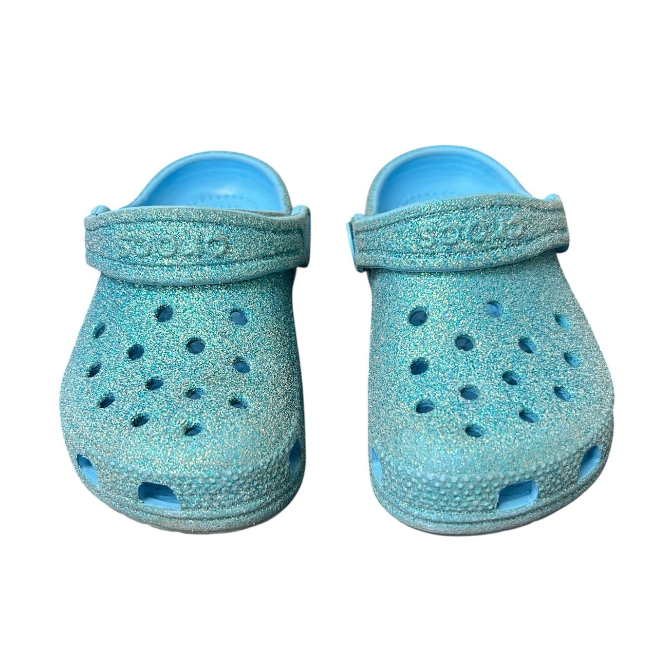 Toddler Shoe Size 9 Crocs Blue Classic Glitter Clog