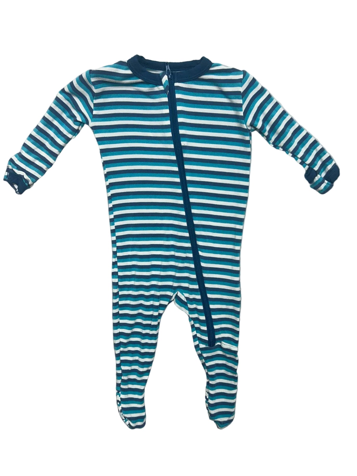 0-3 Months KicKee Pants Blue Striped Pajamas