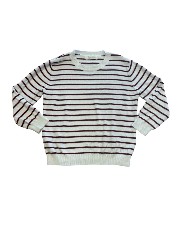 Cygnet Living White with Red Stripes Sweater Size 5