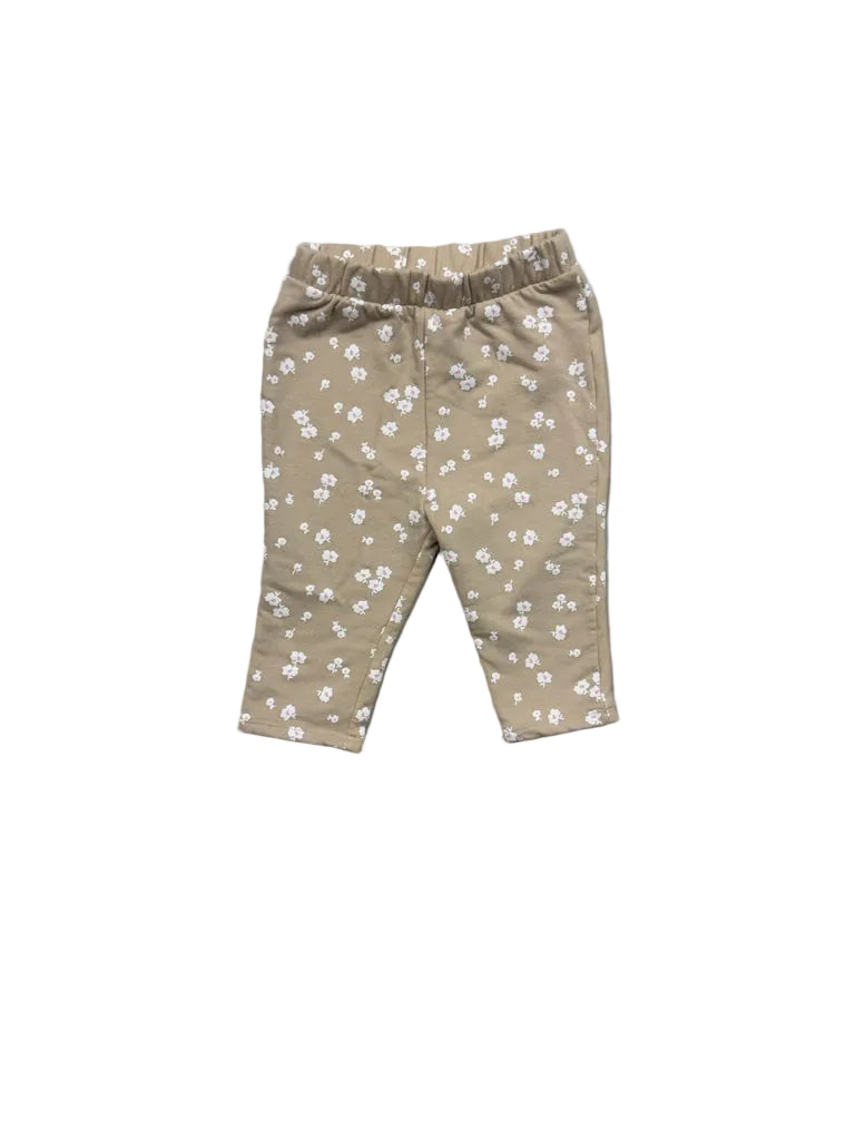 Size 6-9 Months Nordstrom Beige Pants with Flowers