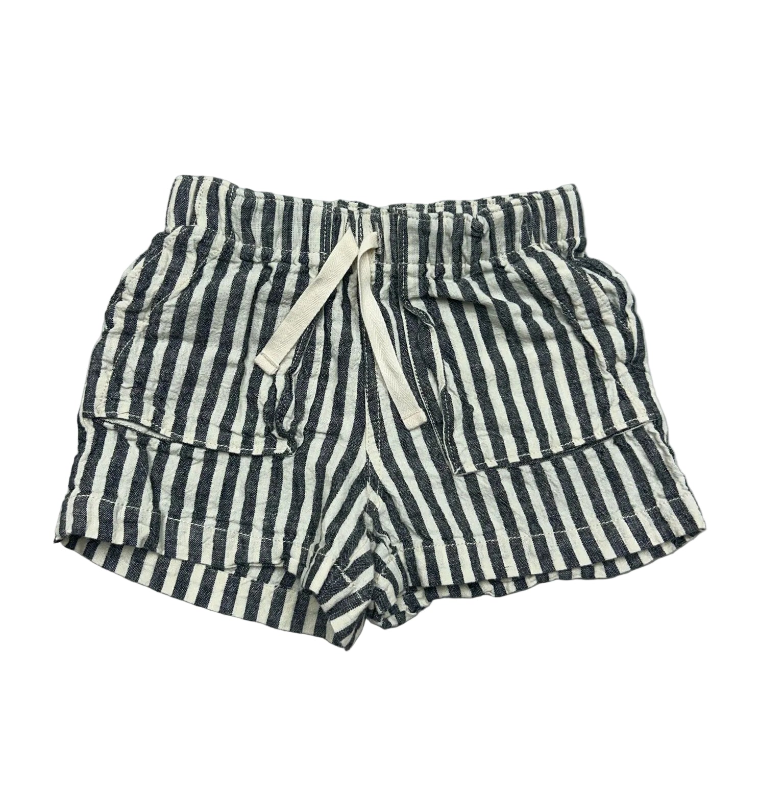 4T Tea Collection Grey and White Striped Shorts