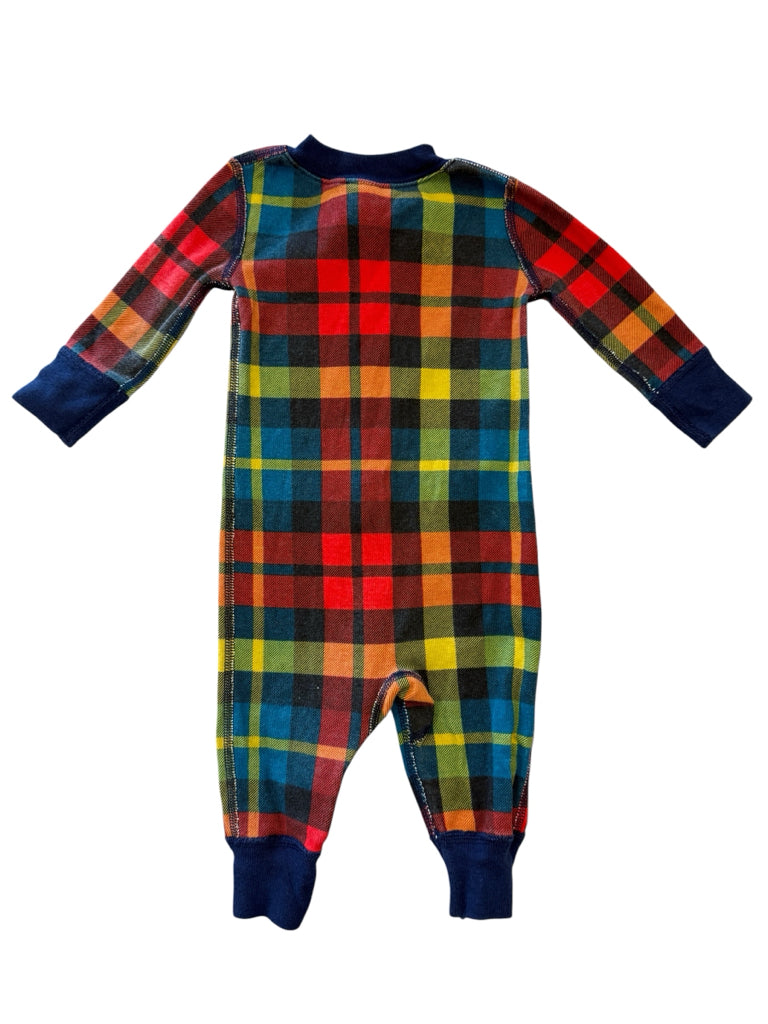 Hanna Andersson Plaid One-Piece Cotton Pajamas 3-6 Months
