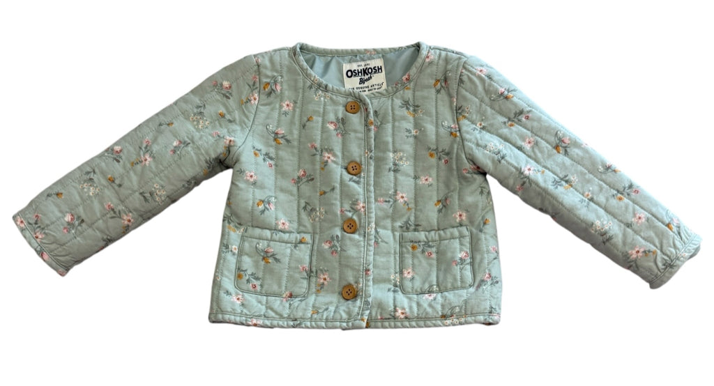 OshKosh Green Jacket with Flowers Size 2T