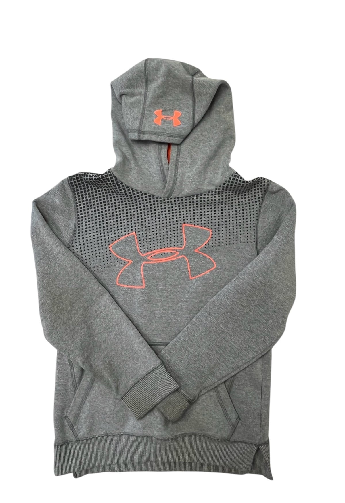 Under Armour Grey with Orange Hoodie Sweatshirt Size Medium