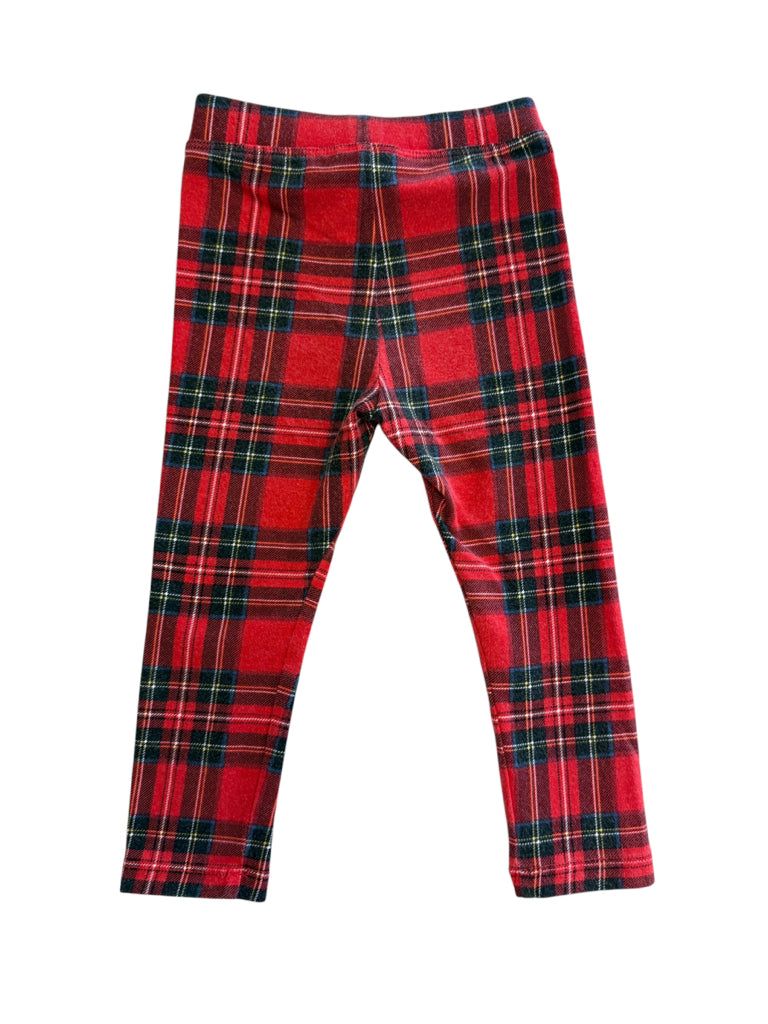 Crew Cuts Red Tartan Leggings Size 2T
