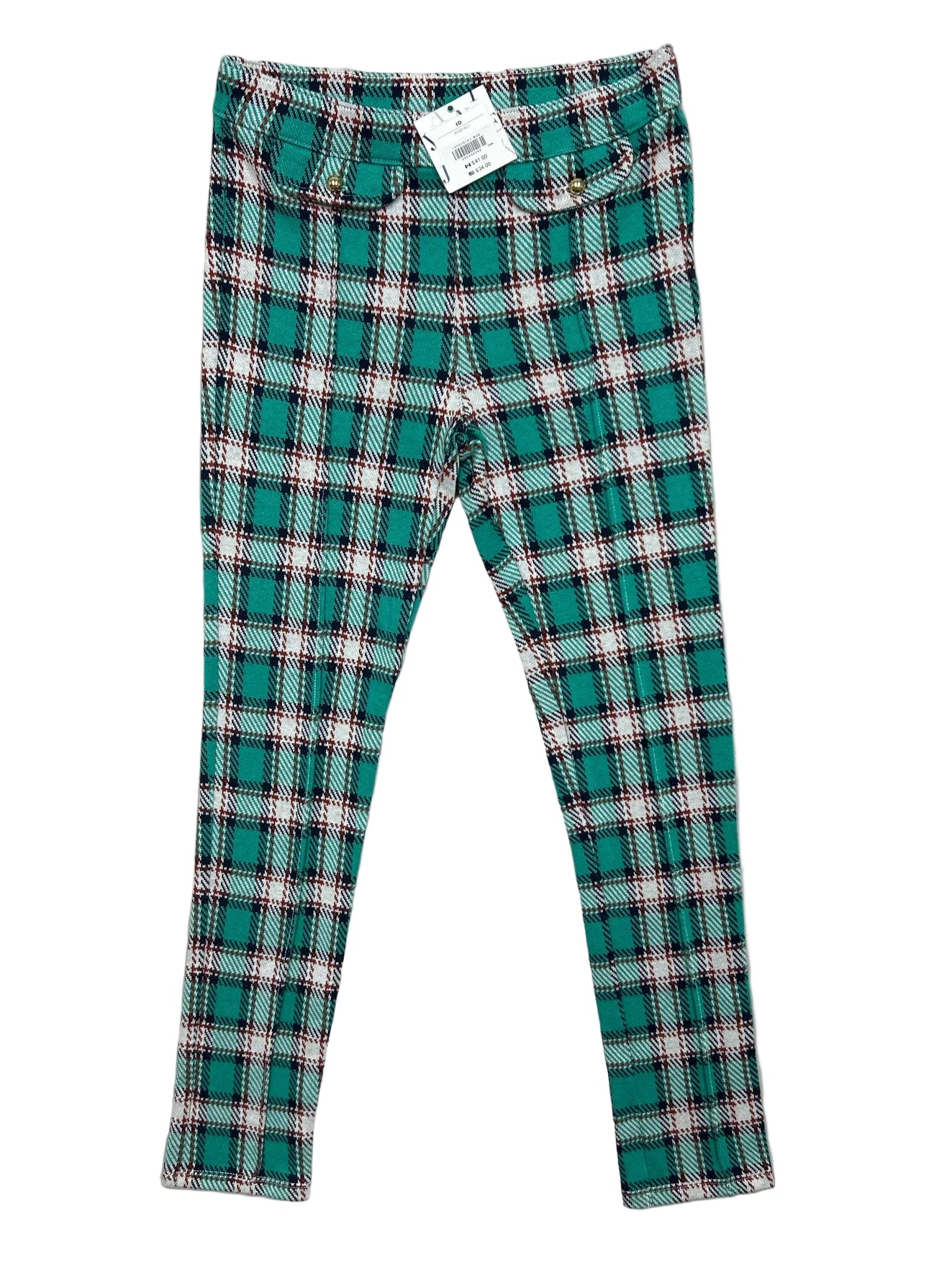 Size 10 Janie & Jack Teal Plaid Pants