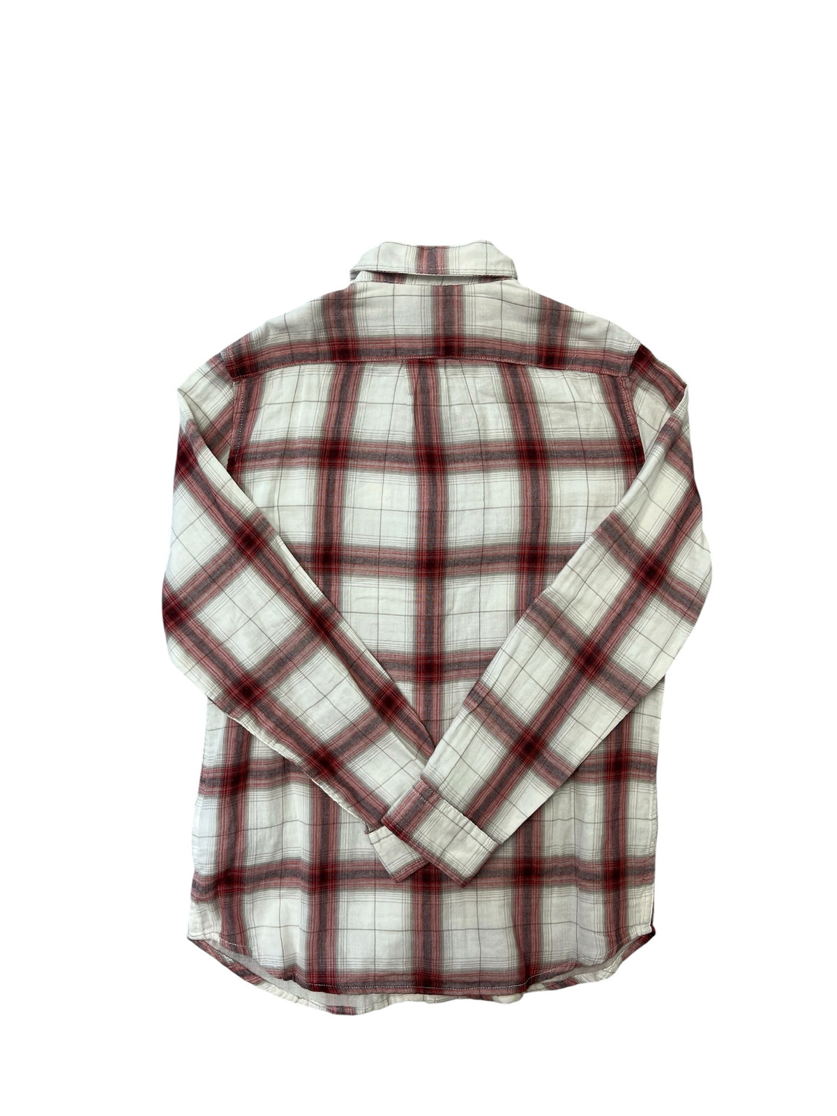 Gap Red and Cream Plaid Button-Down Shirt Size 10