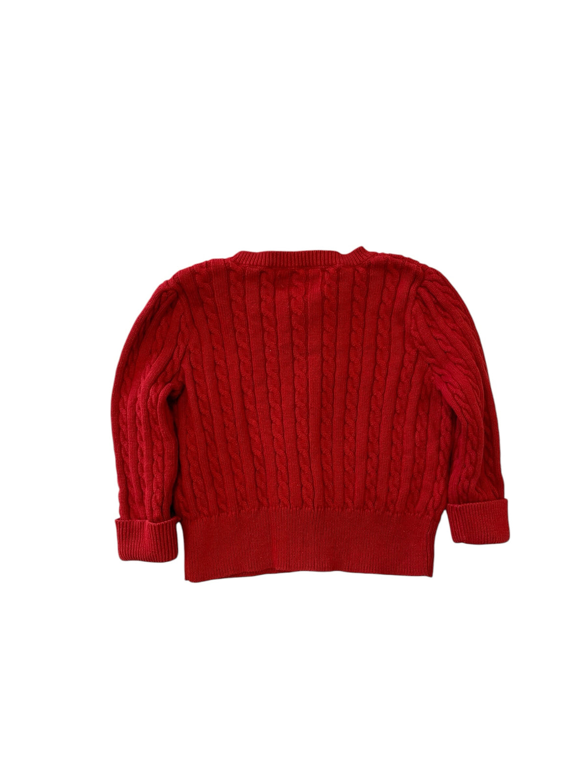 Ralph Lauren Red Cable-knit Cardigan Sweater Size 9 Months