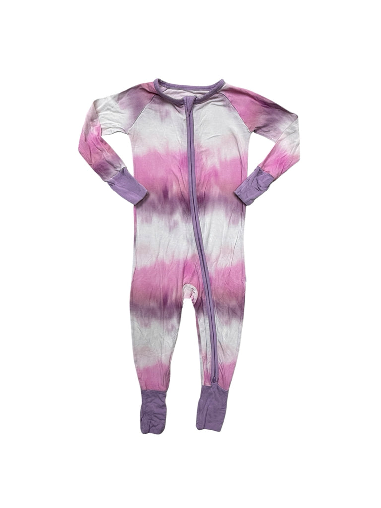 12-18 Months Little Sleepies Pink & Purple Tie-Dye One-Piece Pajamas