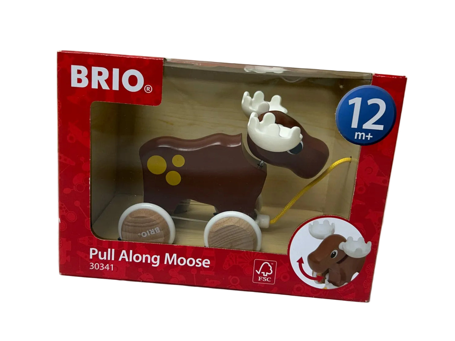 12 Months+Brio Pull-A-Long Moose