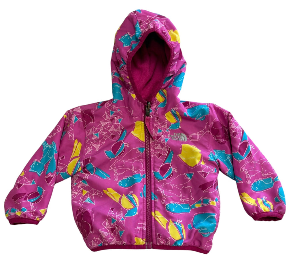 North Face Reversible Pink Fleece Jacket Size 6-12 Months