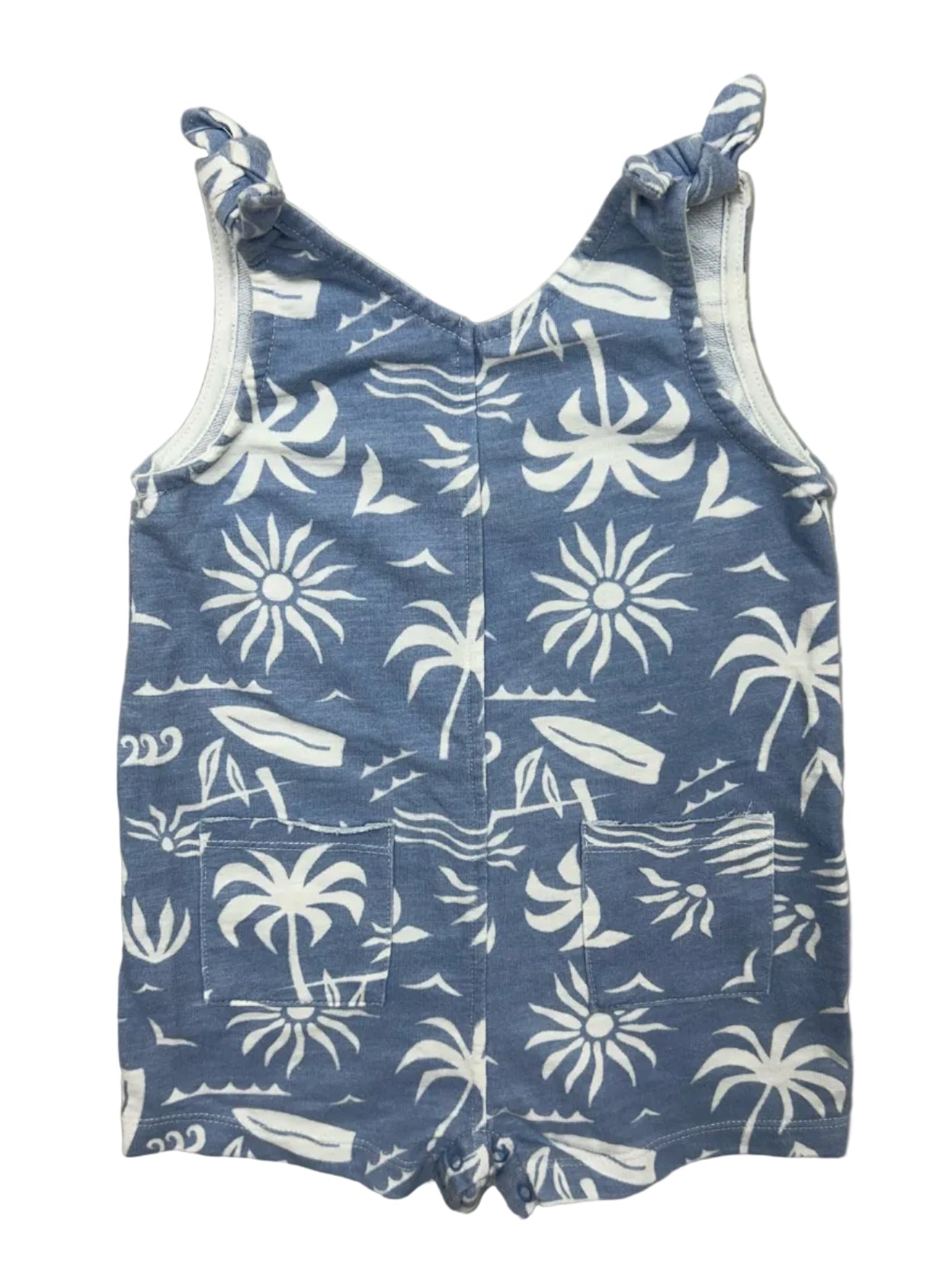 2T Grayson Blue Beach Print Sleeveless Romper